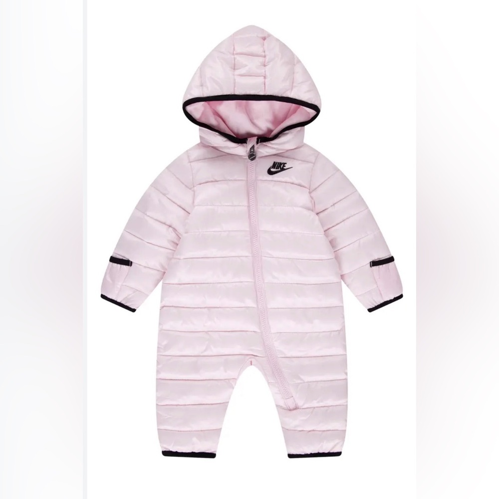 Nike Swoosh Baby Pink Puffer Snowsuit